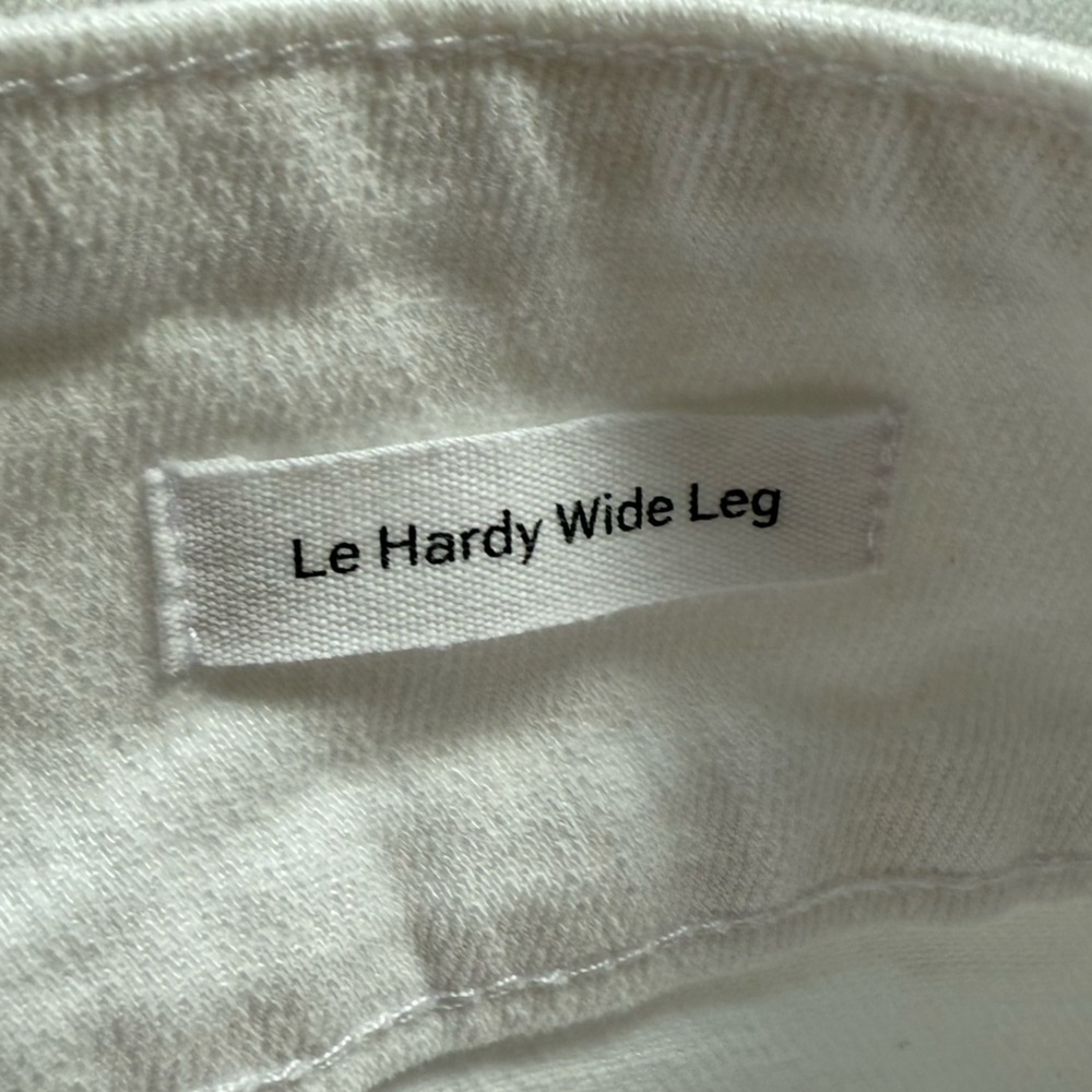 FRAME Le Hardy High-Rise Wide-Leg Jeans Blanc White Denim Women’s Size 33 - Picture 13 of 14